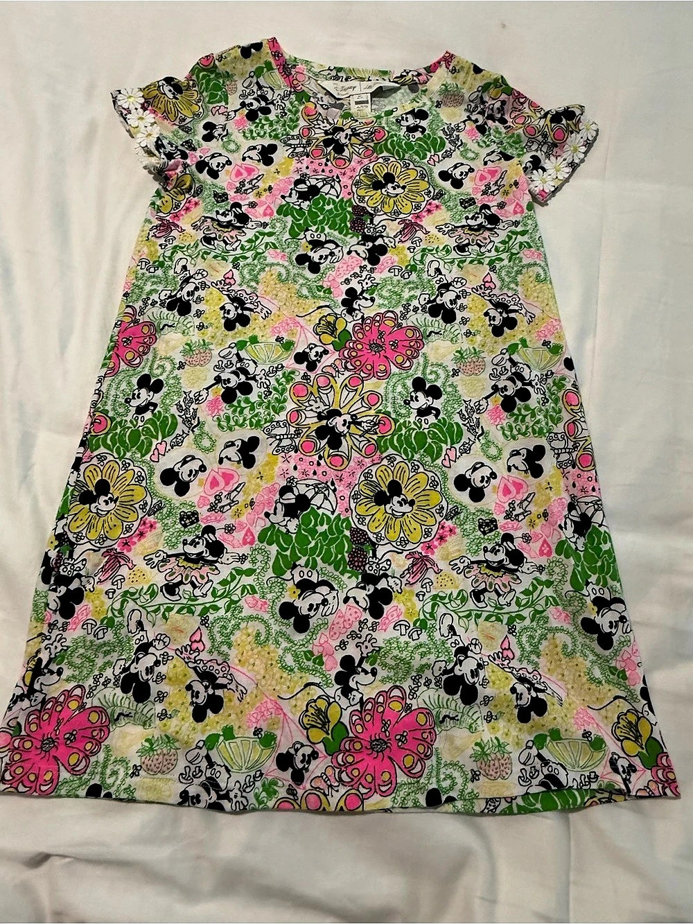 Lilly Pulitzer x Disney Girls Floral Dress Size medium 6/7 Like New